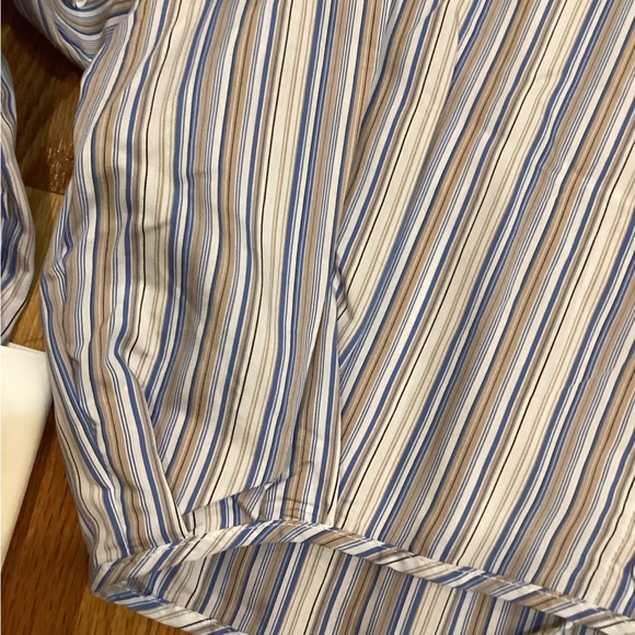 Blue and White Striped Women's Button Up - Picture 4 of 5